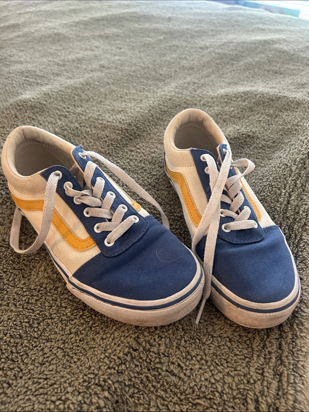 Vans Kids Blue and Yellow Low-Top Sneakers
